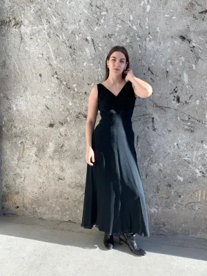 1930s black silk dress