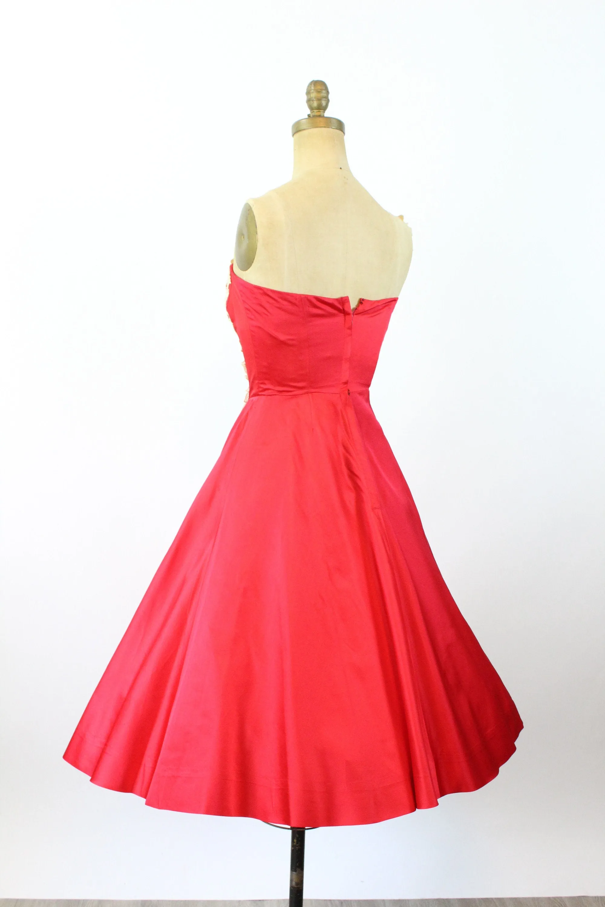 1950s BETTY HIGGINS honolulu strapless lace dress xs | new fall