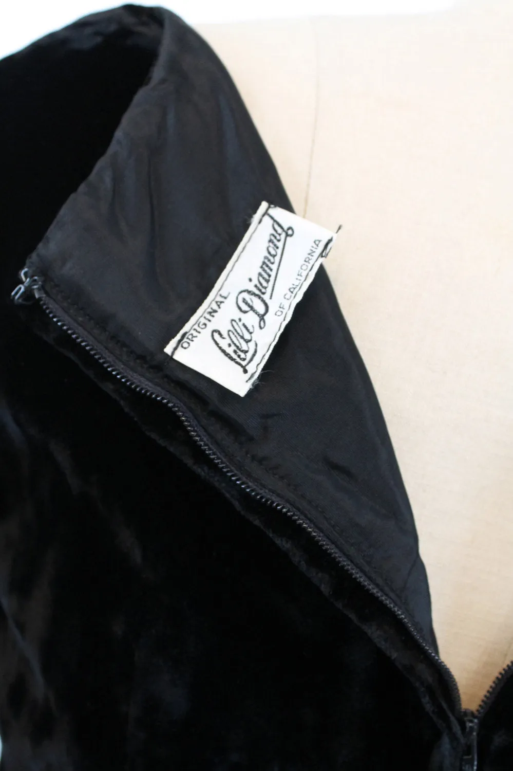 1950s Lilli Diamond velvet fringe wiggle dress small | new fall