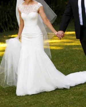 2019 Lace Country Wedding Dresses Mermaid Open Back Court Train Elegant Steven Khalil Bridal Gowns