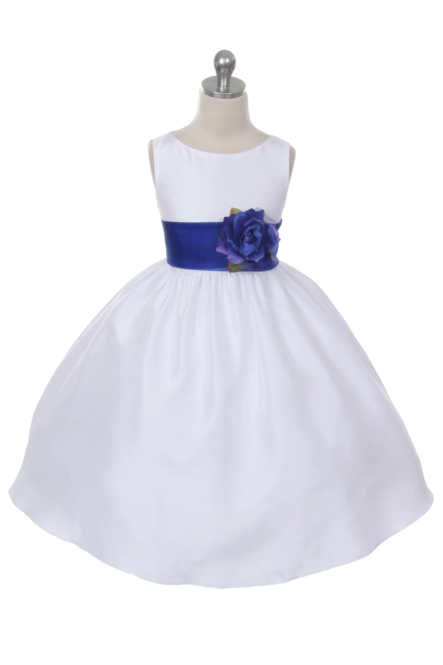 204 Poly Silk Organza Sash Girl Dress (Ivory Dress)