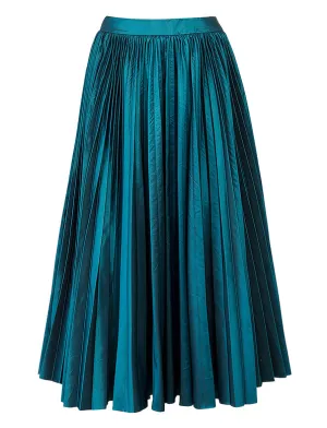 ACCORDION TAFFETA MIDI SKIRT