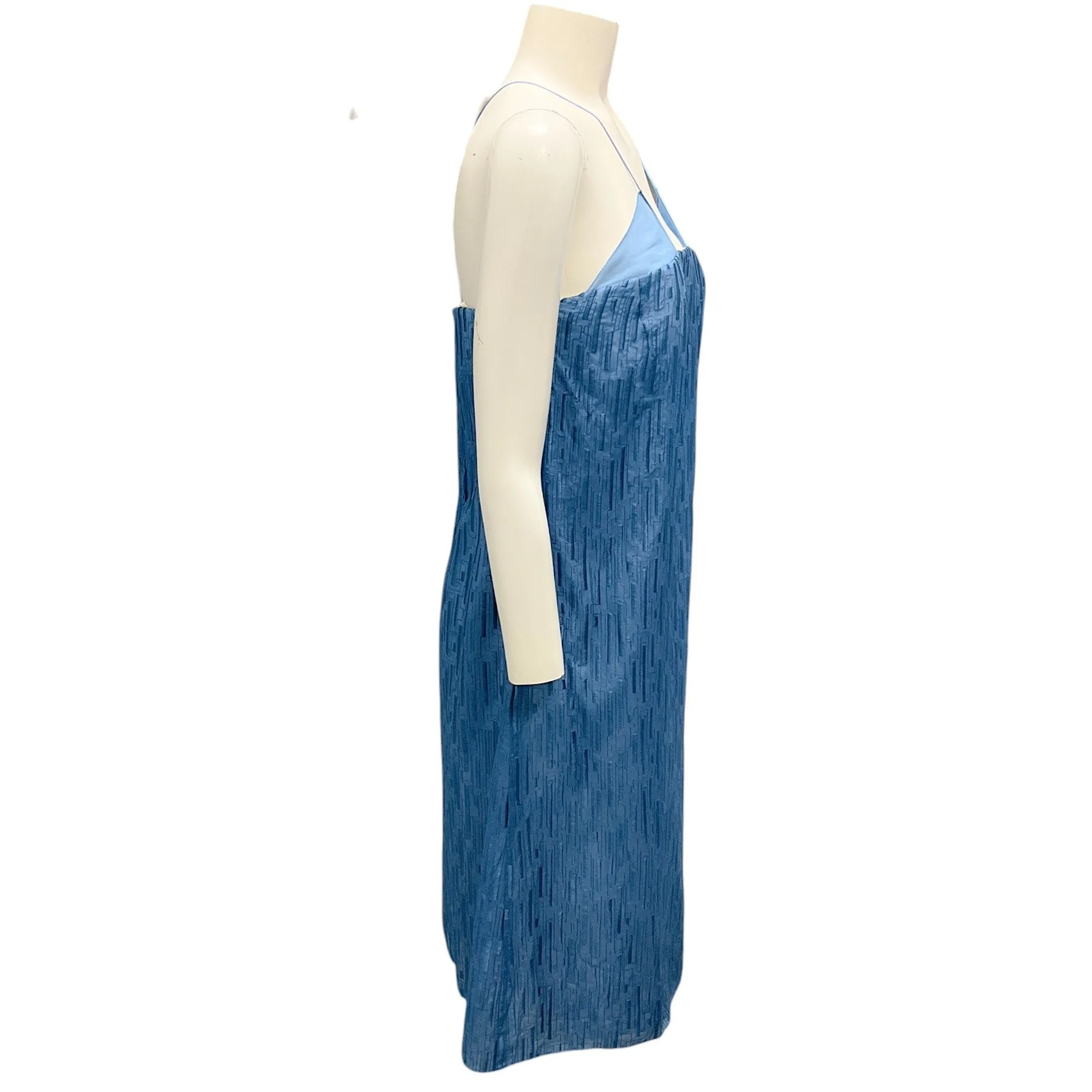 Akris Atlantic Blue Embroidered Cotton and Silk Dress