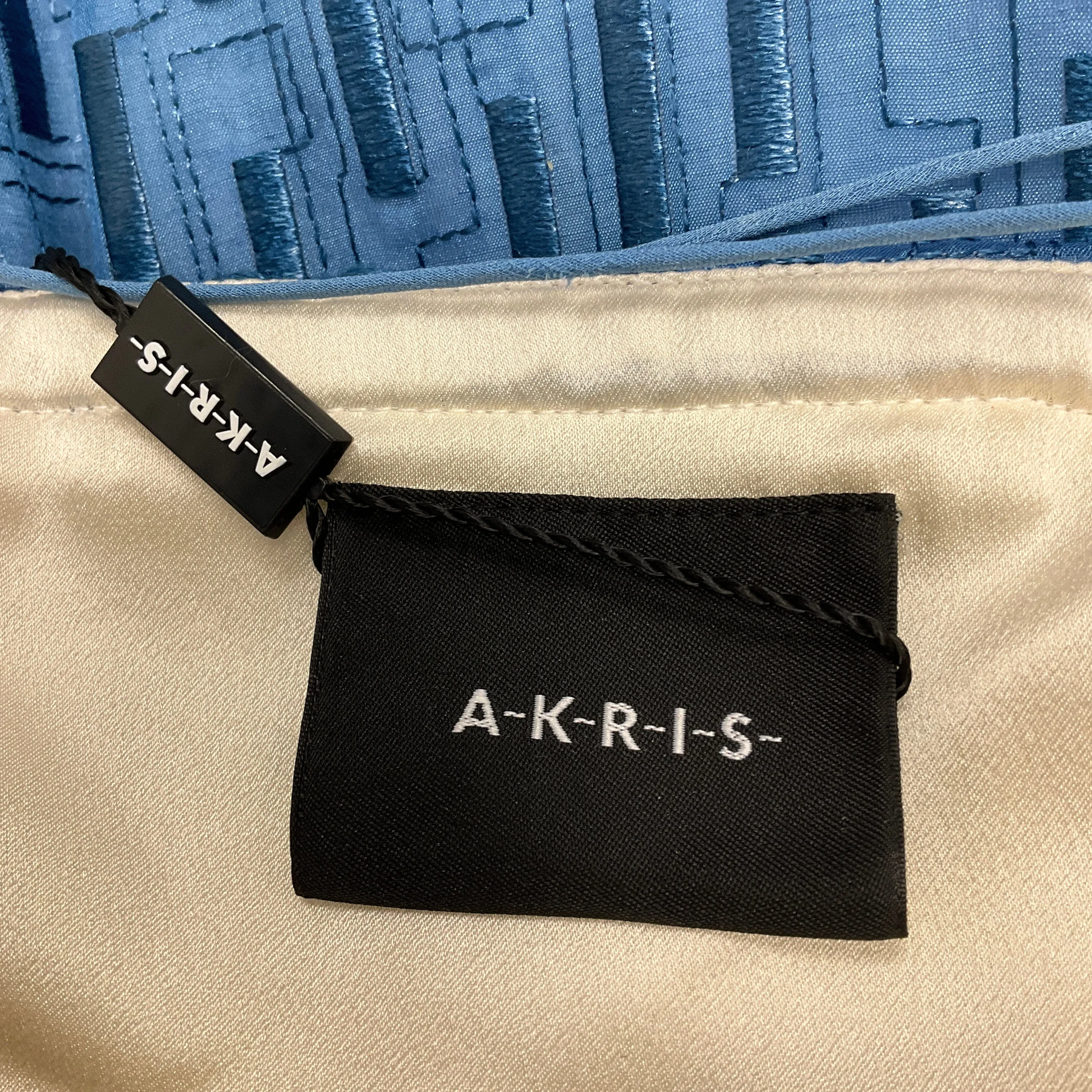 Akris Atlantic Blue Embroidered Cotton and Silk Dress