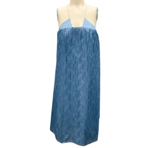 Akris Atlantic Blue Embroidered Cotton and Silk Dress