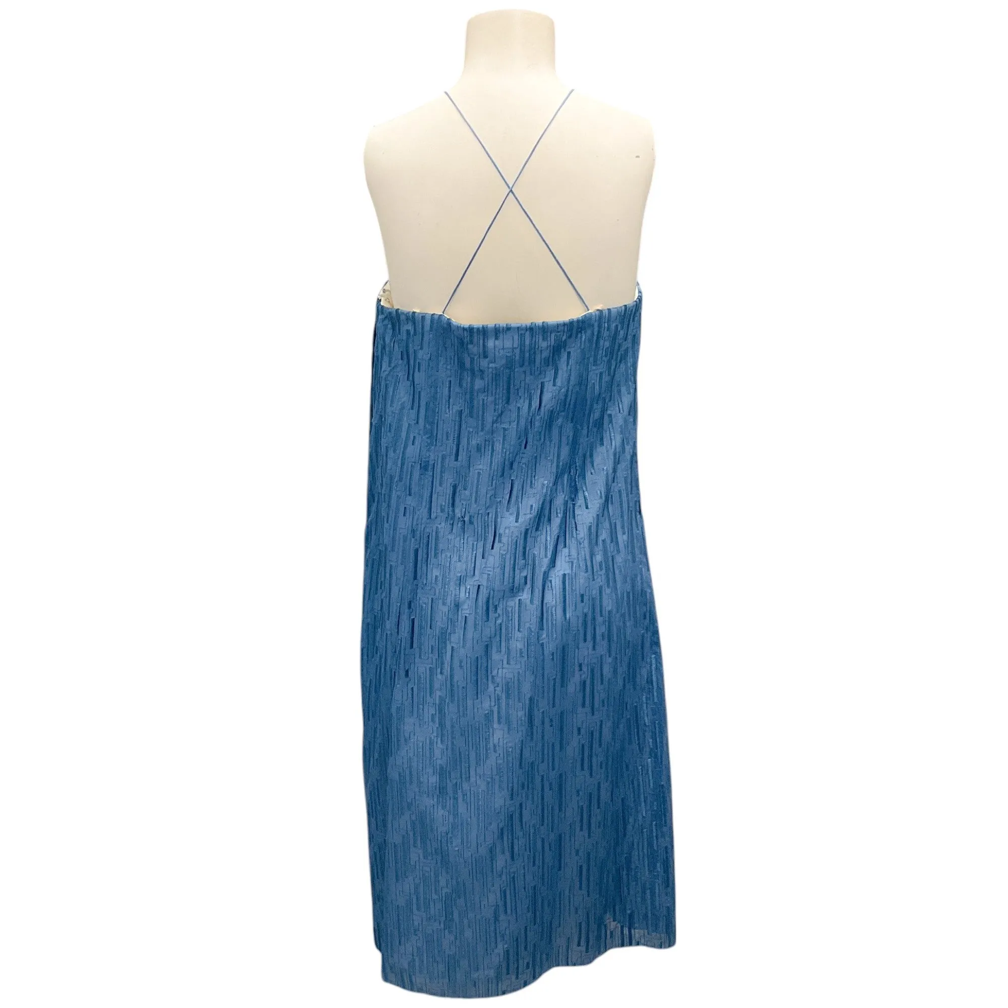 Akris Atlantic Blue Embroidered Cotton and Silk Dress