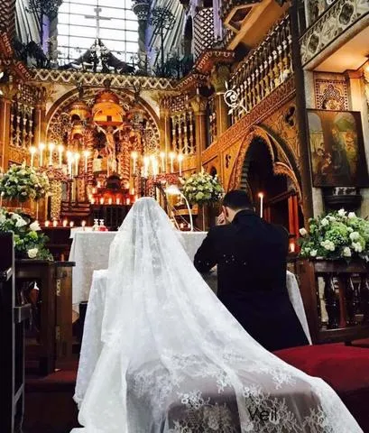 All Over Lace Unique Mantilla Church Bridal Vei APWV0005