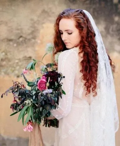 All Over Lace Unique Mantilla Church Bridal Vei APWV0005