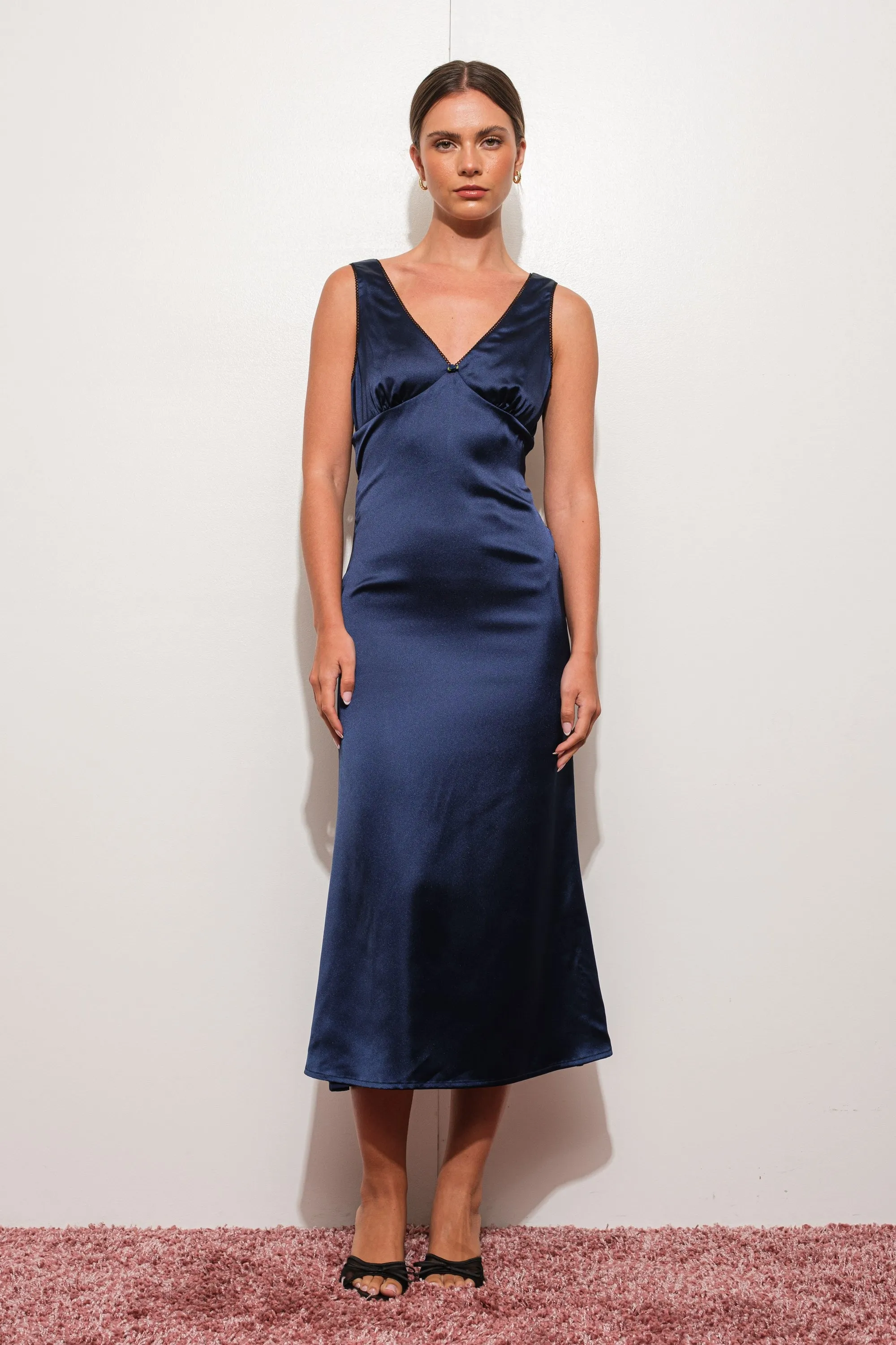 Allegra Satin Midi Dress