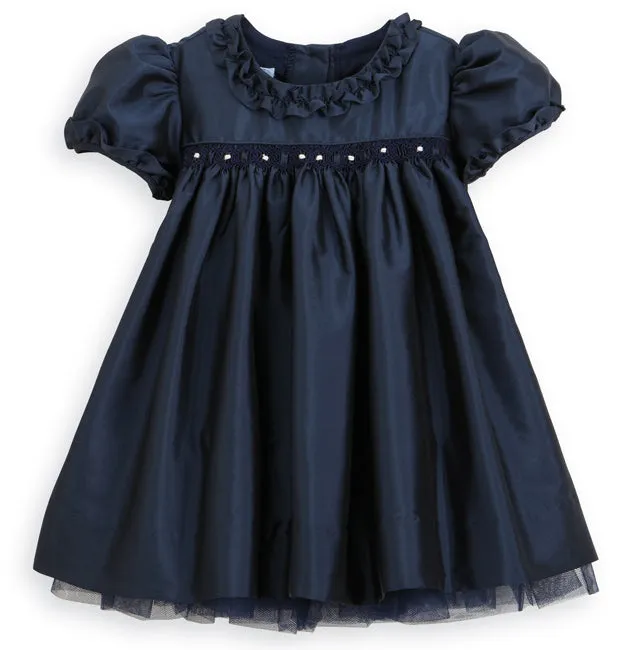 Annabelle Party Dress -- Navy Taffeta