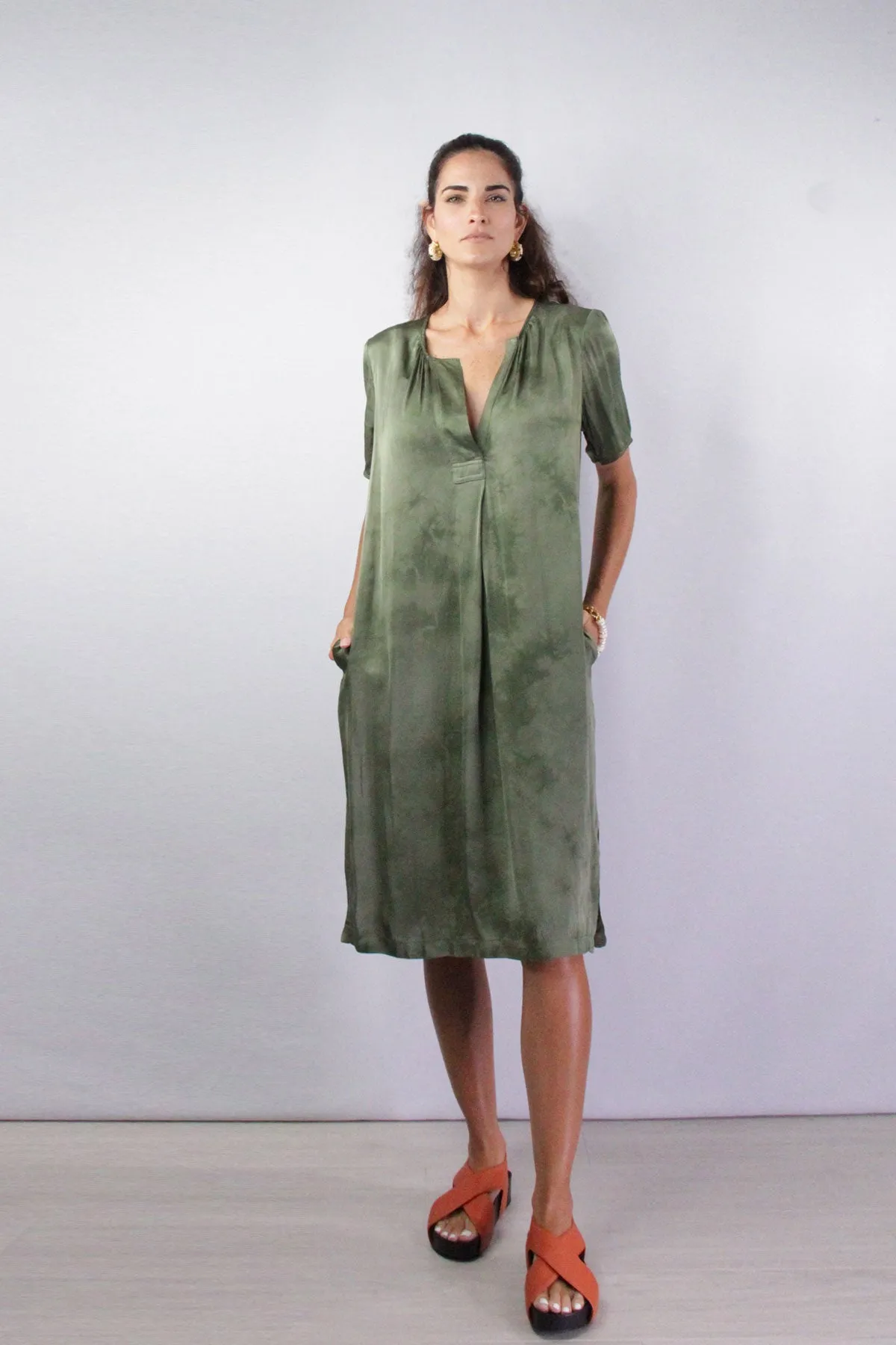 Army Cloudwash Matte Satin Lilakoi Dress