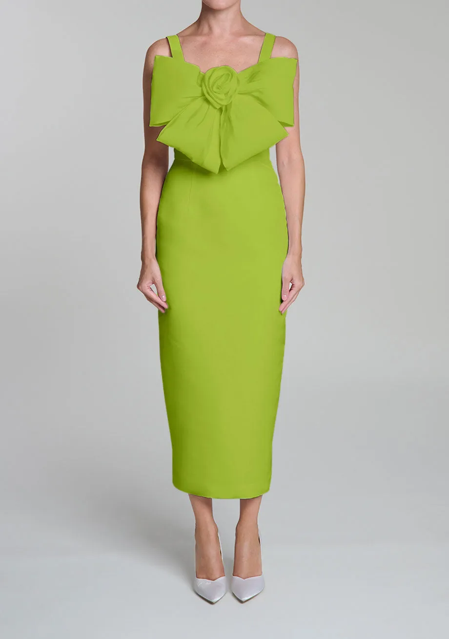 Aubrey Silk Faille Midi Dress