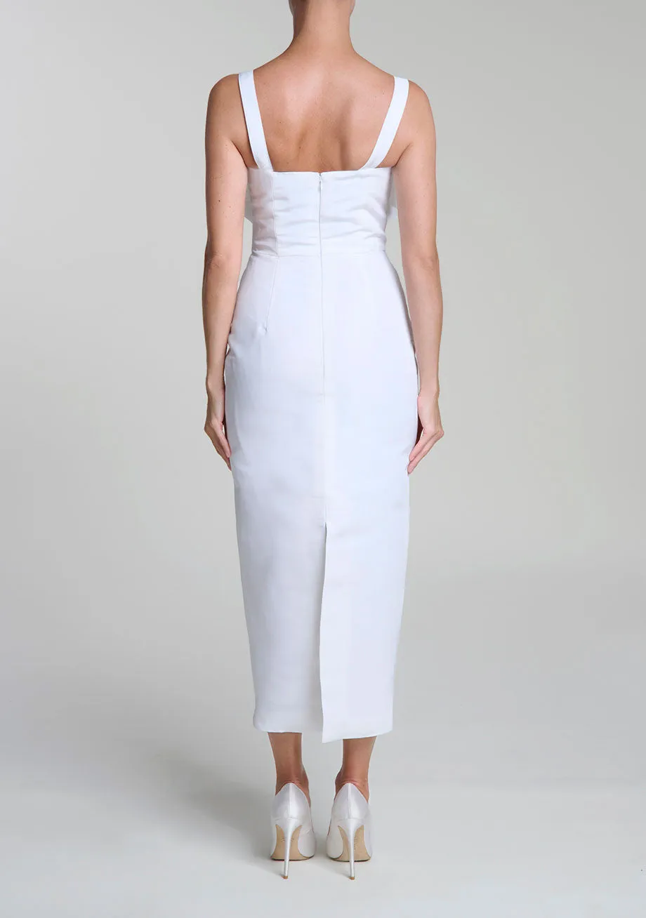 Aubrey Silk Faille Midi Dress