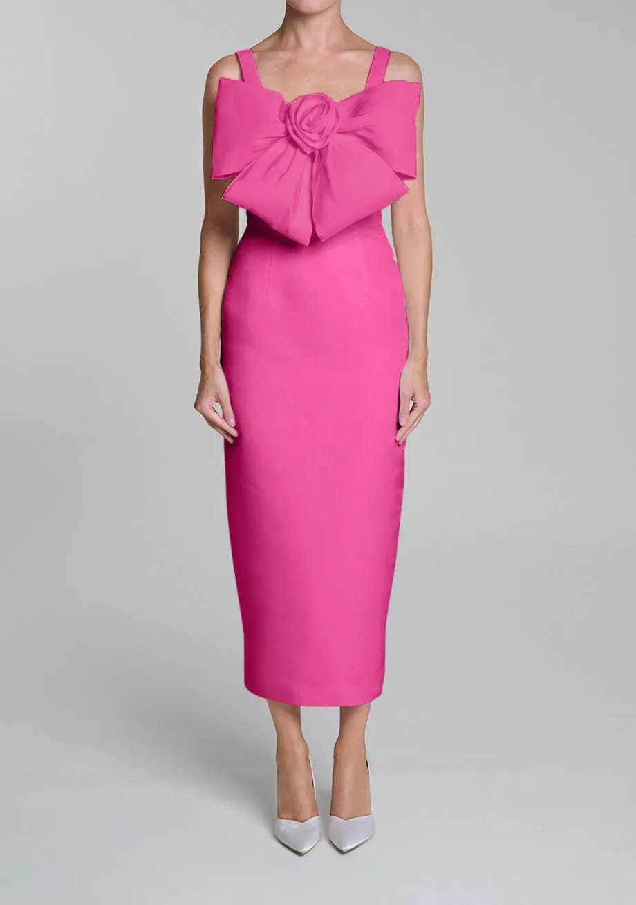 Aubrey Silk Faille Midi Dress