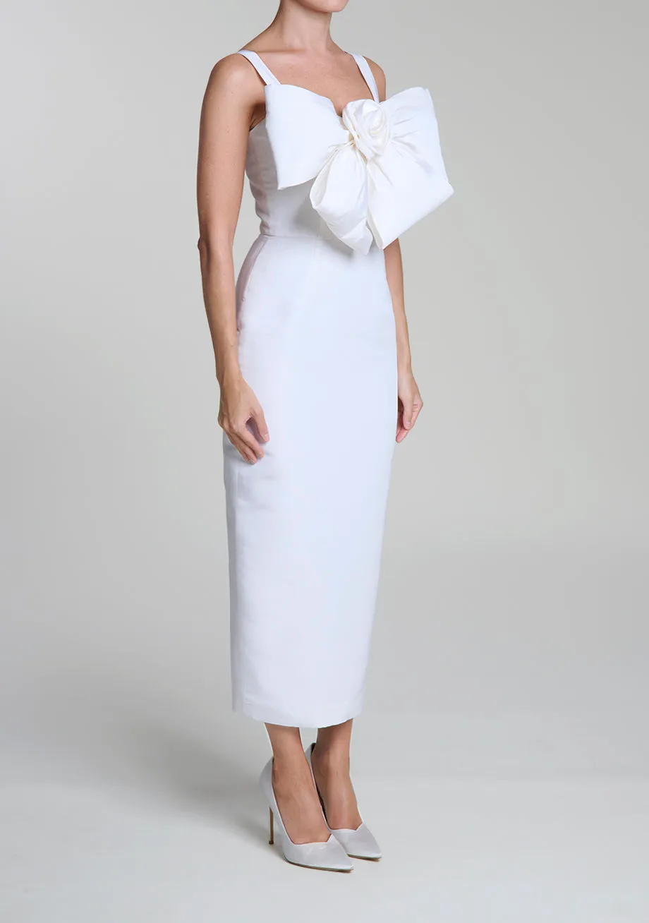Aubrey Silk Faille Midi Dress