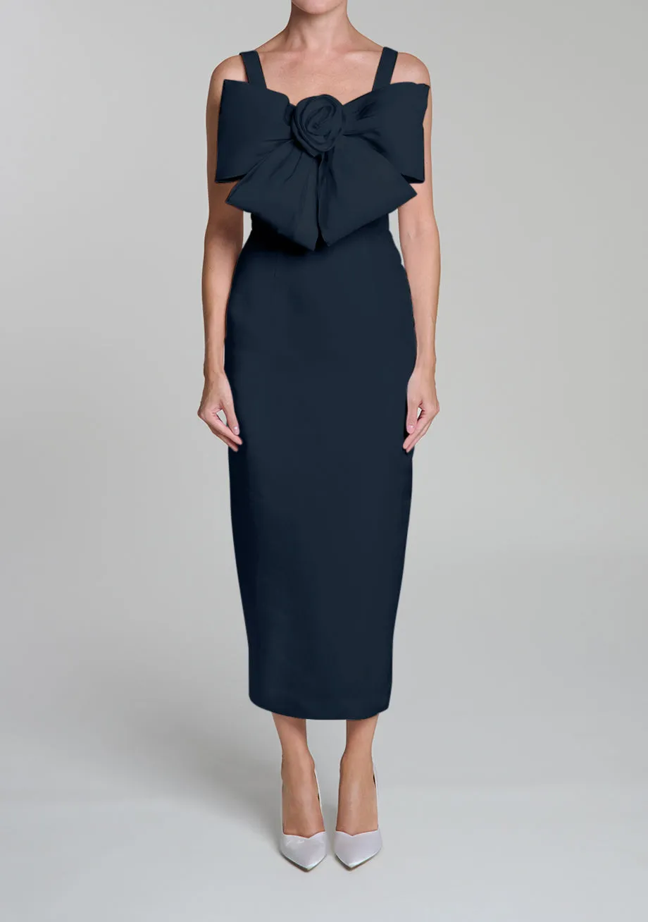 Aubrey Silk Faille Midi Dress