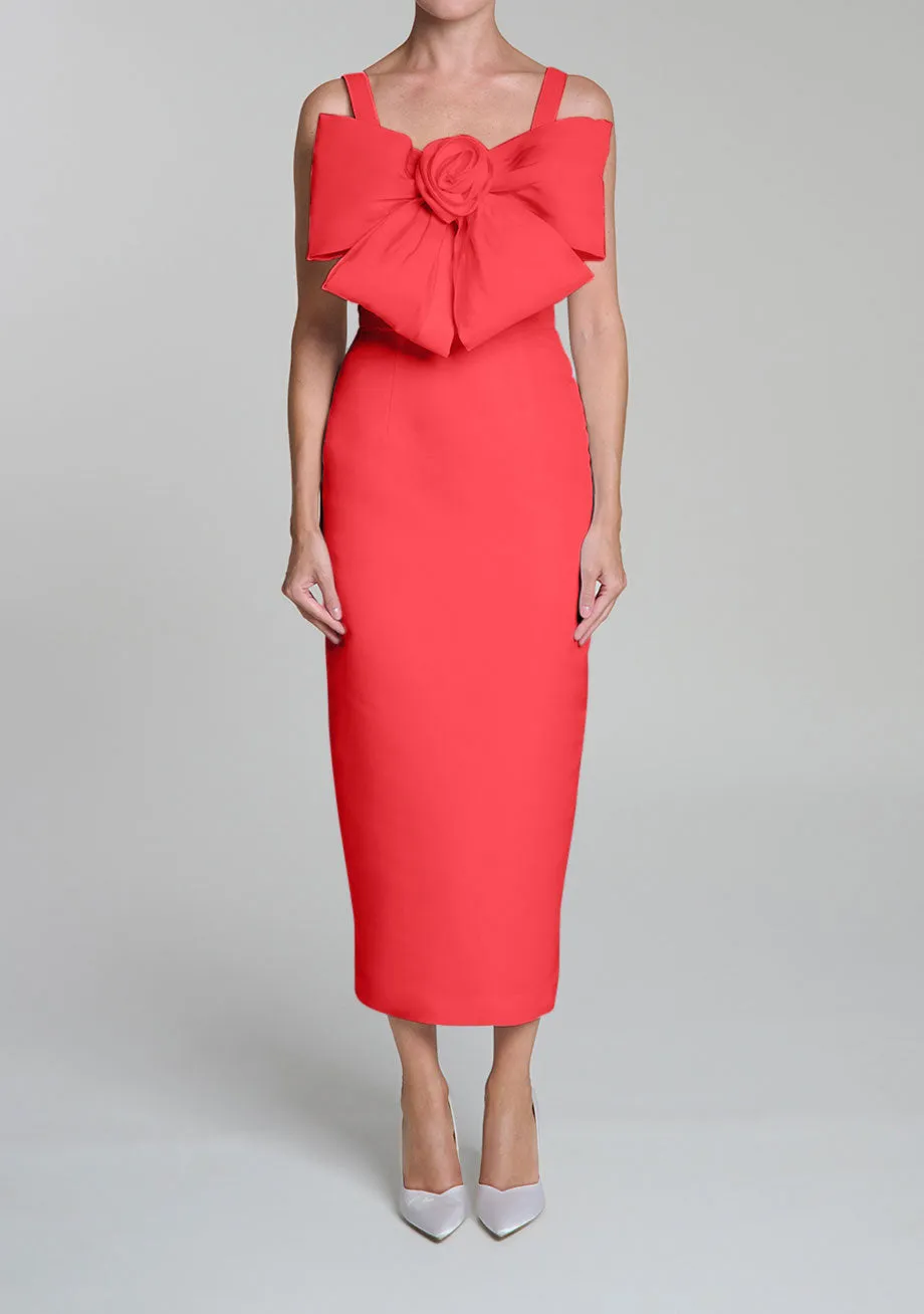 Aubrey Silk Faille Midi Dress