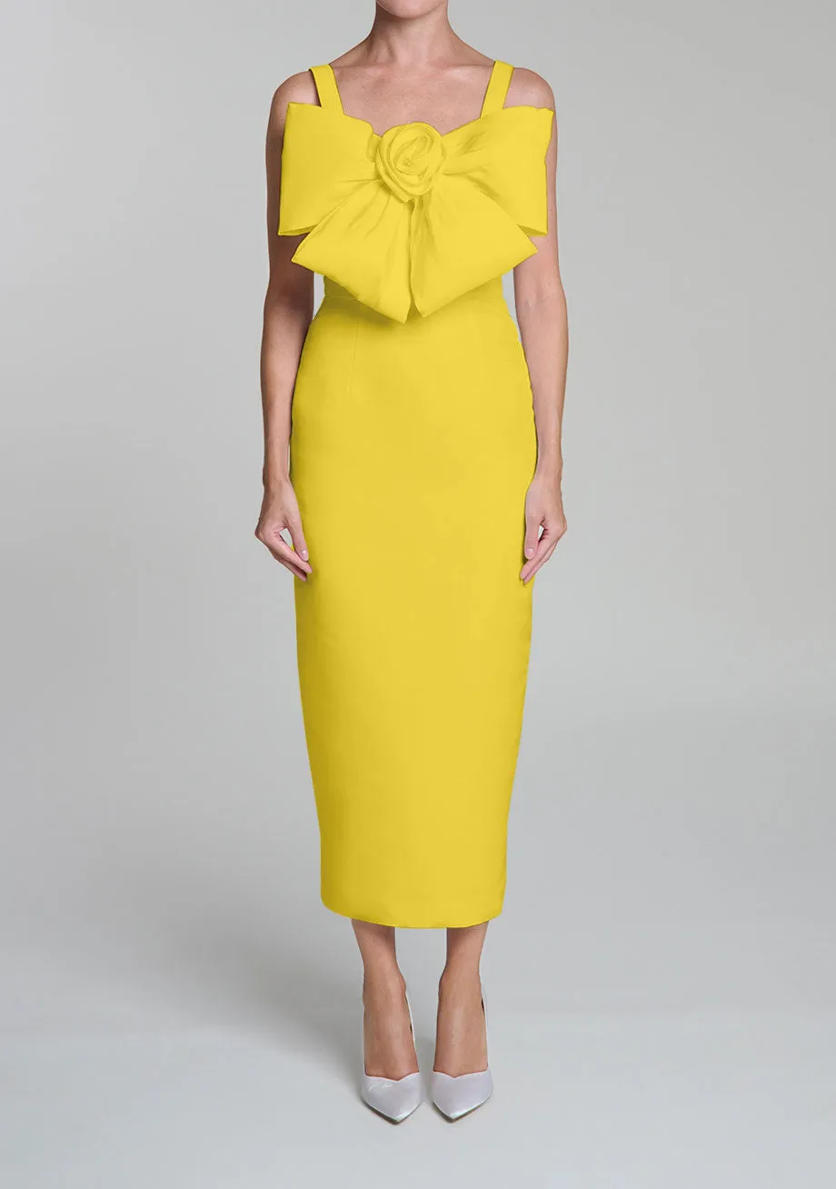 Aubrey Silk Faille Midi Dress