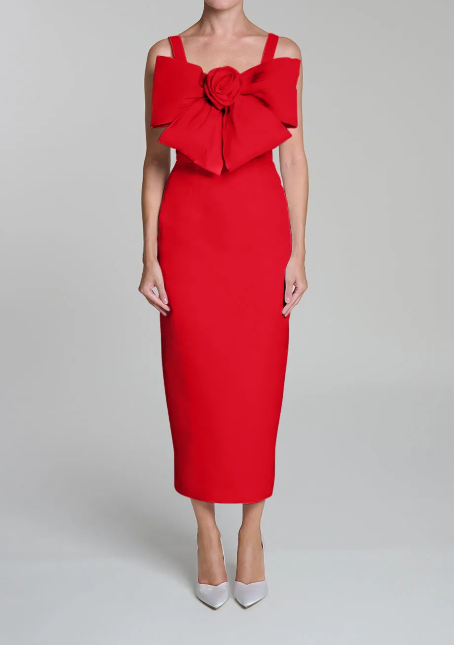 Aubrey Silk Faille Midi Dress