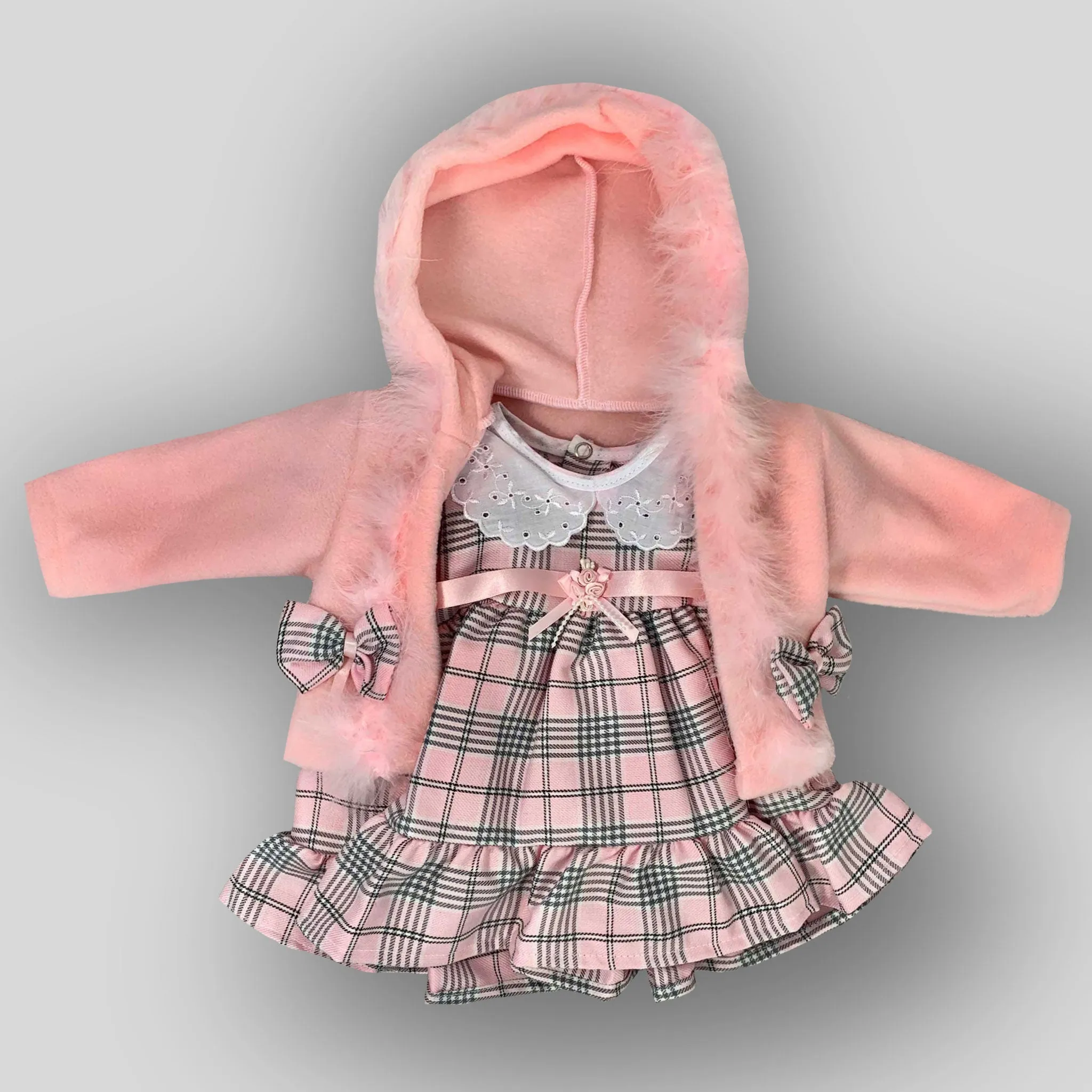 Baby Girls Pink Tartan Dress and Jacket
