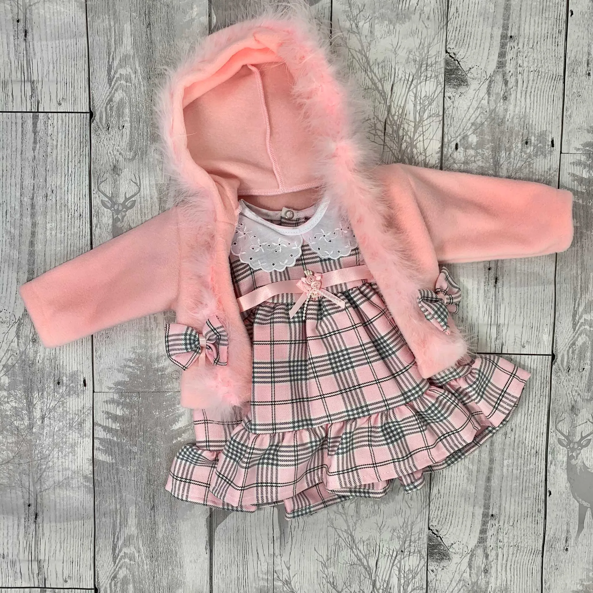 Baby Girls Pink Tartan Dress and Jacket