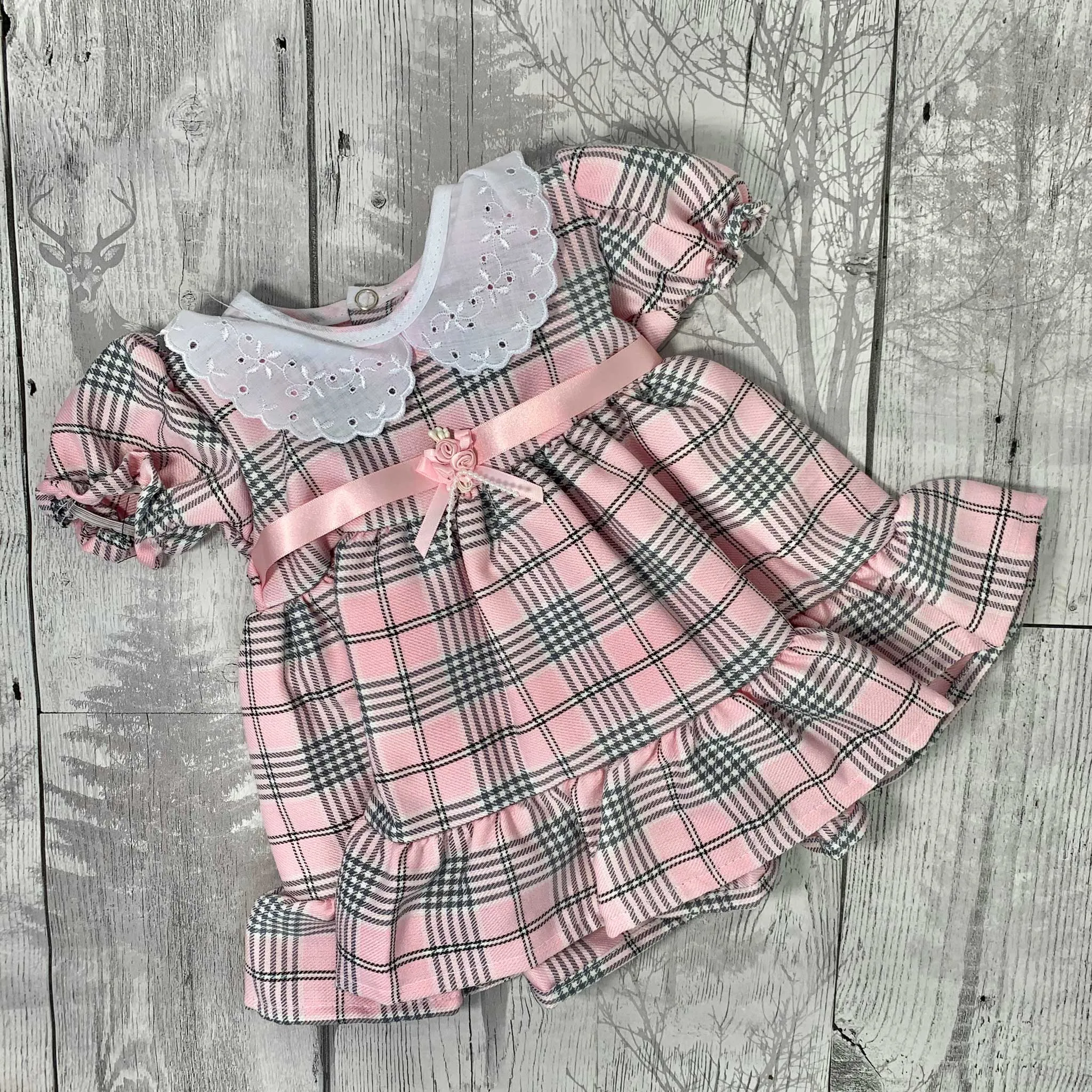 Baby Girls Pink Tartan Dress and Jacket