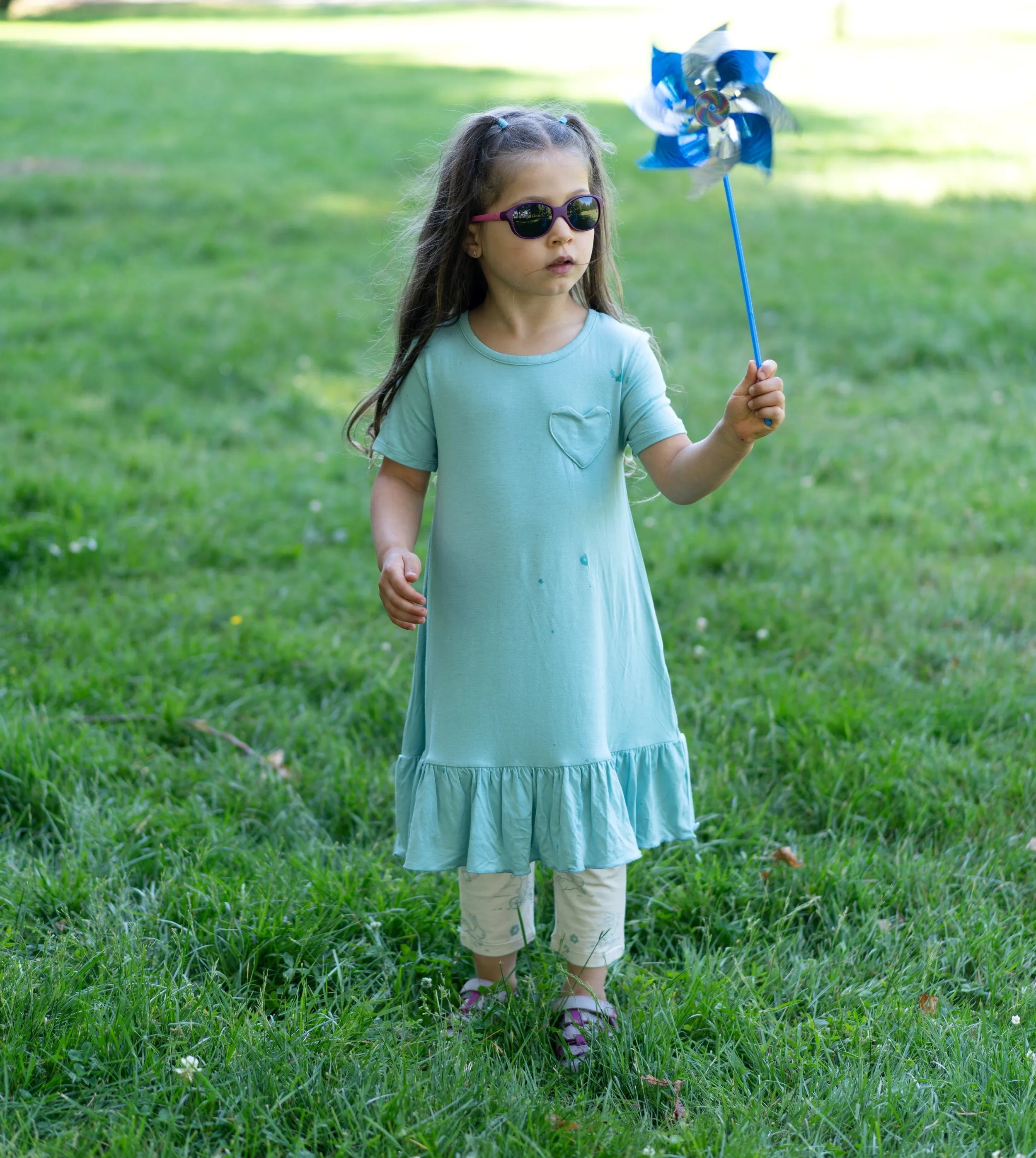 Bamboo Short Sleeve Pocket Dress with Bloomer (Lustre)