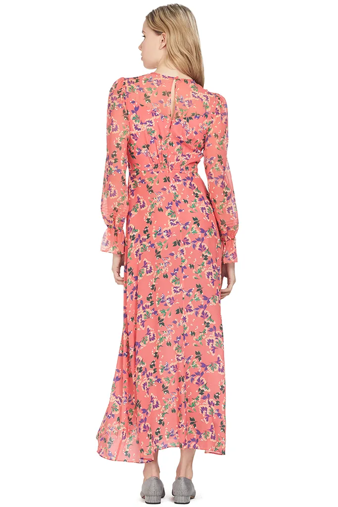 Becky Dress (Peach Sweetpeas)