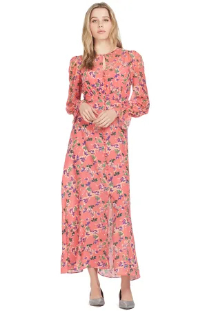 Becky Dress (Peach Sweetpeas)