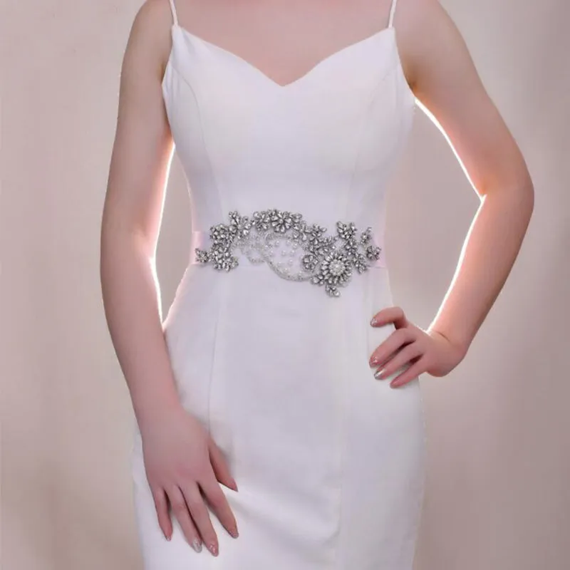 Belt Rhinestone Bridal Girdle Hand-stitched Diamond Headwear, ORN03