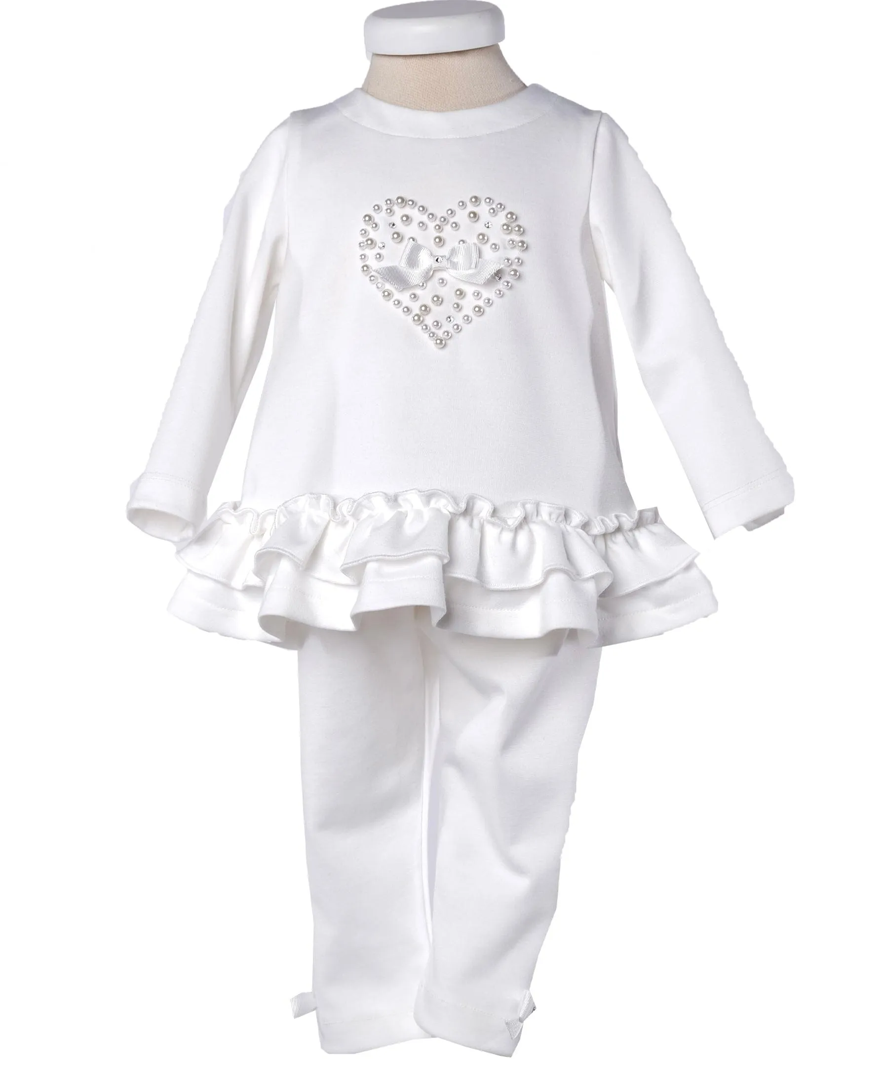 Bimbalo - Heart Detail Leggings Set - Cream