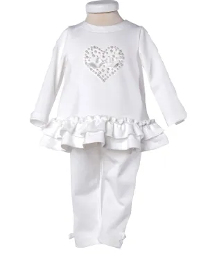 Bimbalo - Heart Detail Leggings Set - Cream