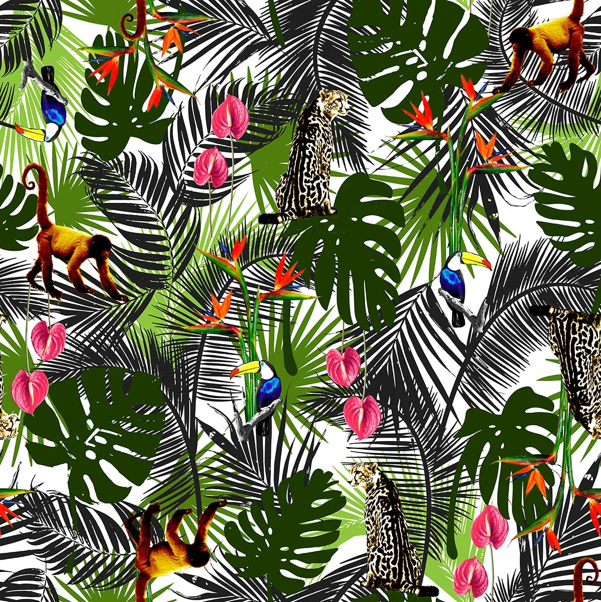 BLOSSOM JUNGLE Silk Cover-Up Dress