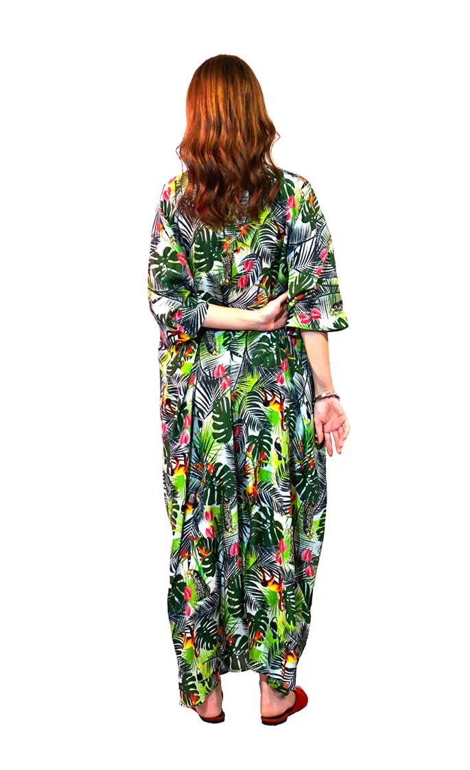 BLOSSOM JUNGLE Silk Cover-Up Dress