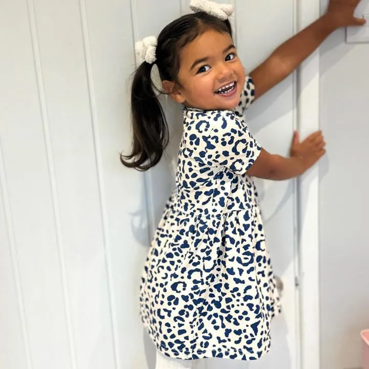Blue Leopard print Dress