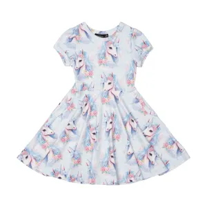 Blue Unicorn Waisted Dress