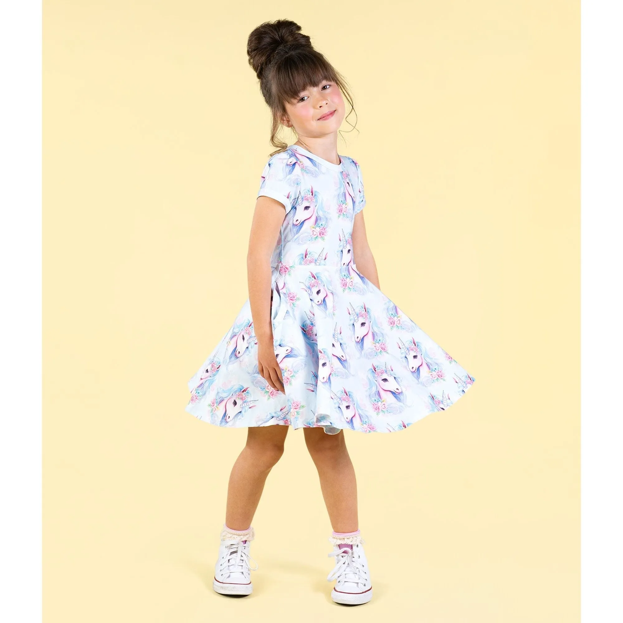 Blue Unicorn Waisted Dress
