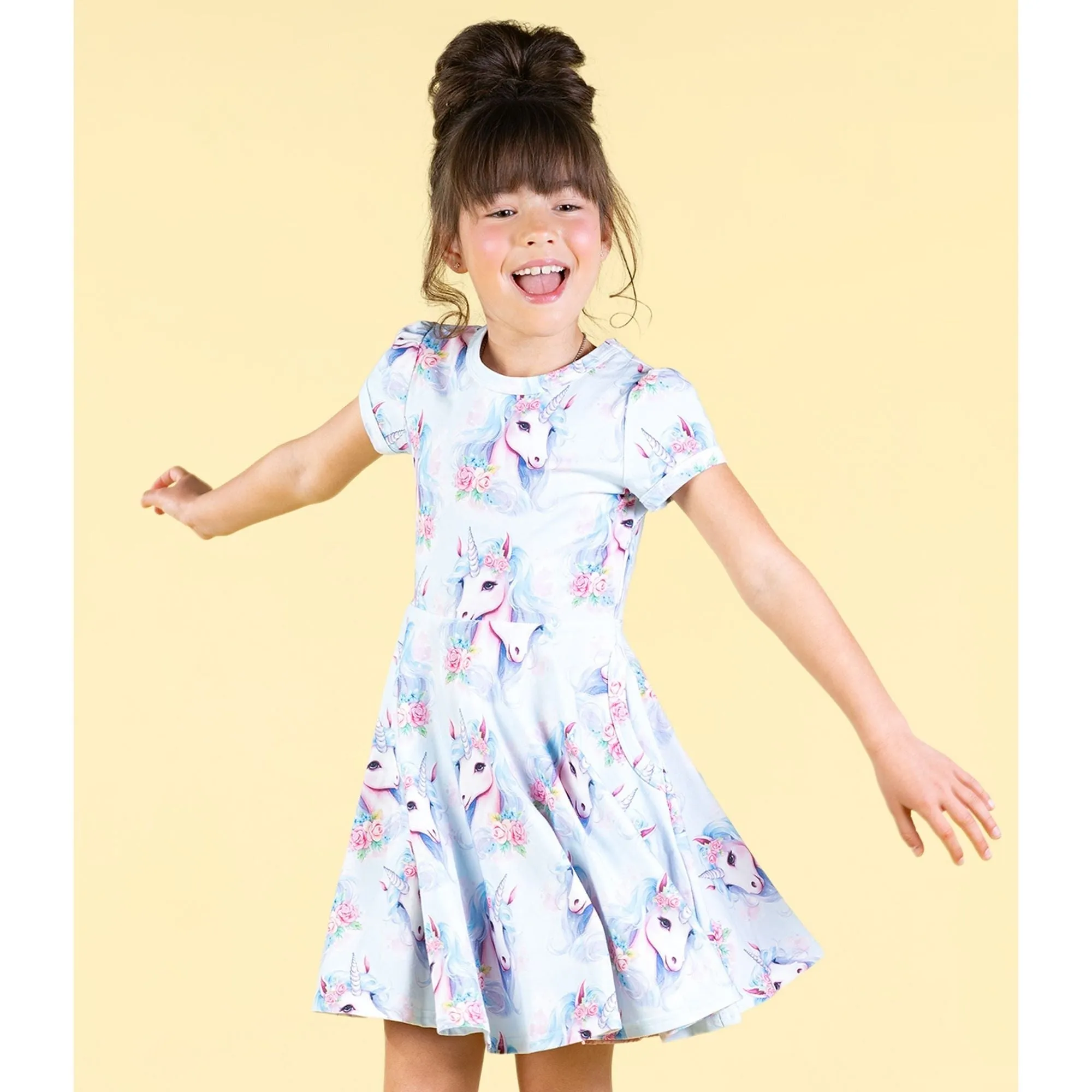 Blue Unicorn Waisted Dress