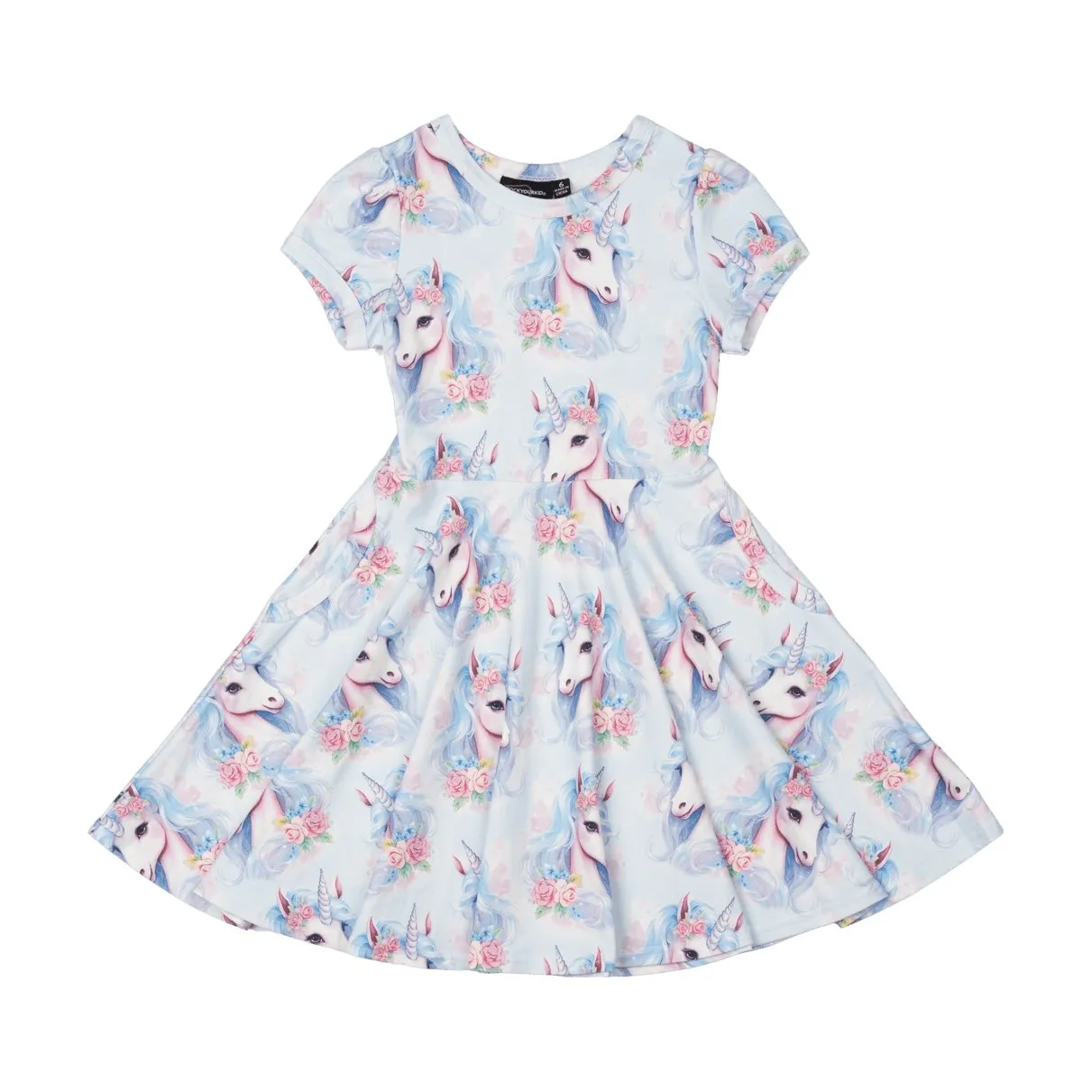 Blue Unicorn Waisted Dress