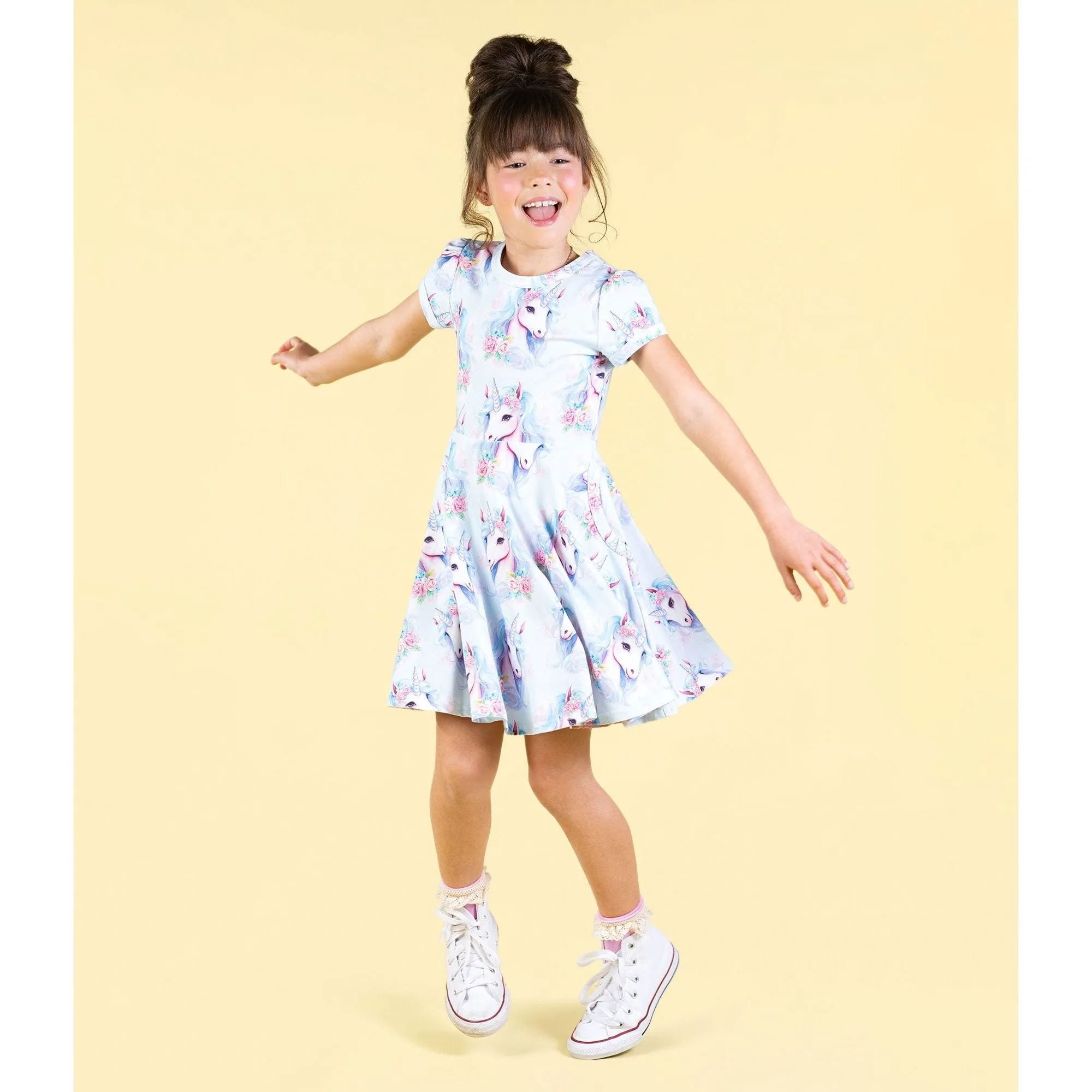 Blue Unicorn Waisted Dress