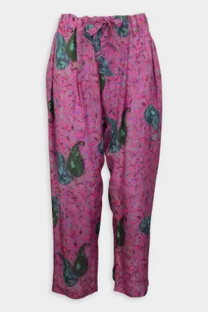 Boyfriend Trouser in Fuschia Paisley