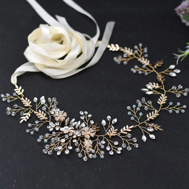 Bridal Belt Luxury Protein Rhinestones Handmade Beaded Flower Girdle, Headwear  Wedding Dress Accessories, ORN05