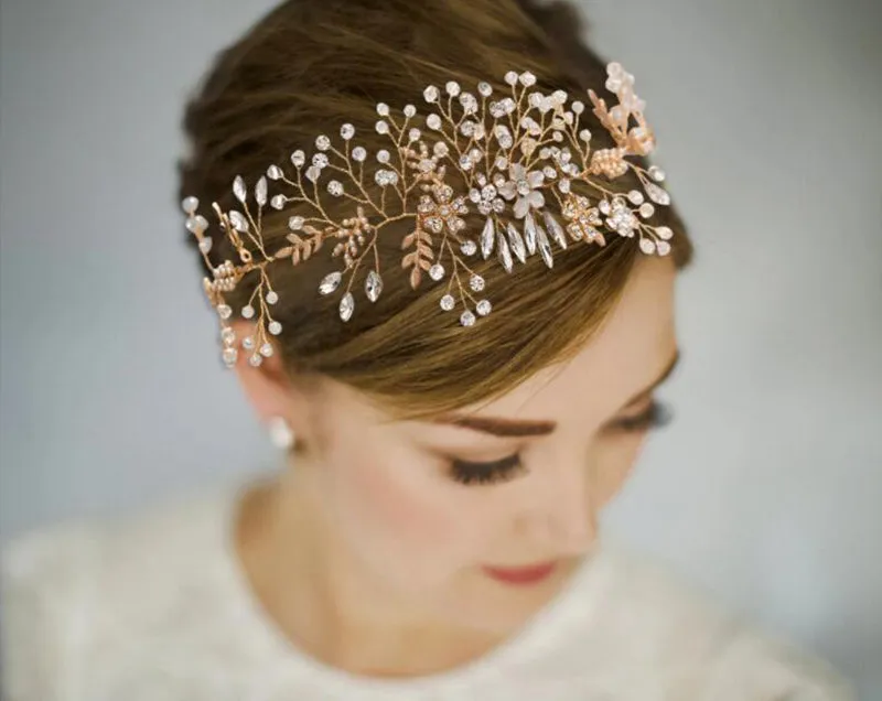 Bridal Belt Luxury Protein Rhinestones Handmade Beaded Flower Girdle, Headwear  Wedding Dress Accessories, ORN05