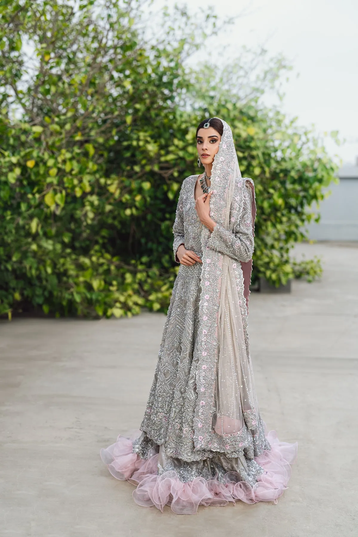 Bridal Lehenga Gown Dupatta Pakistani Wedding Dress