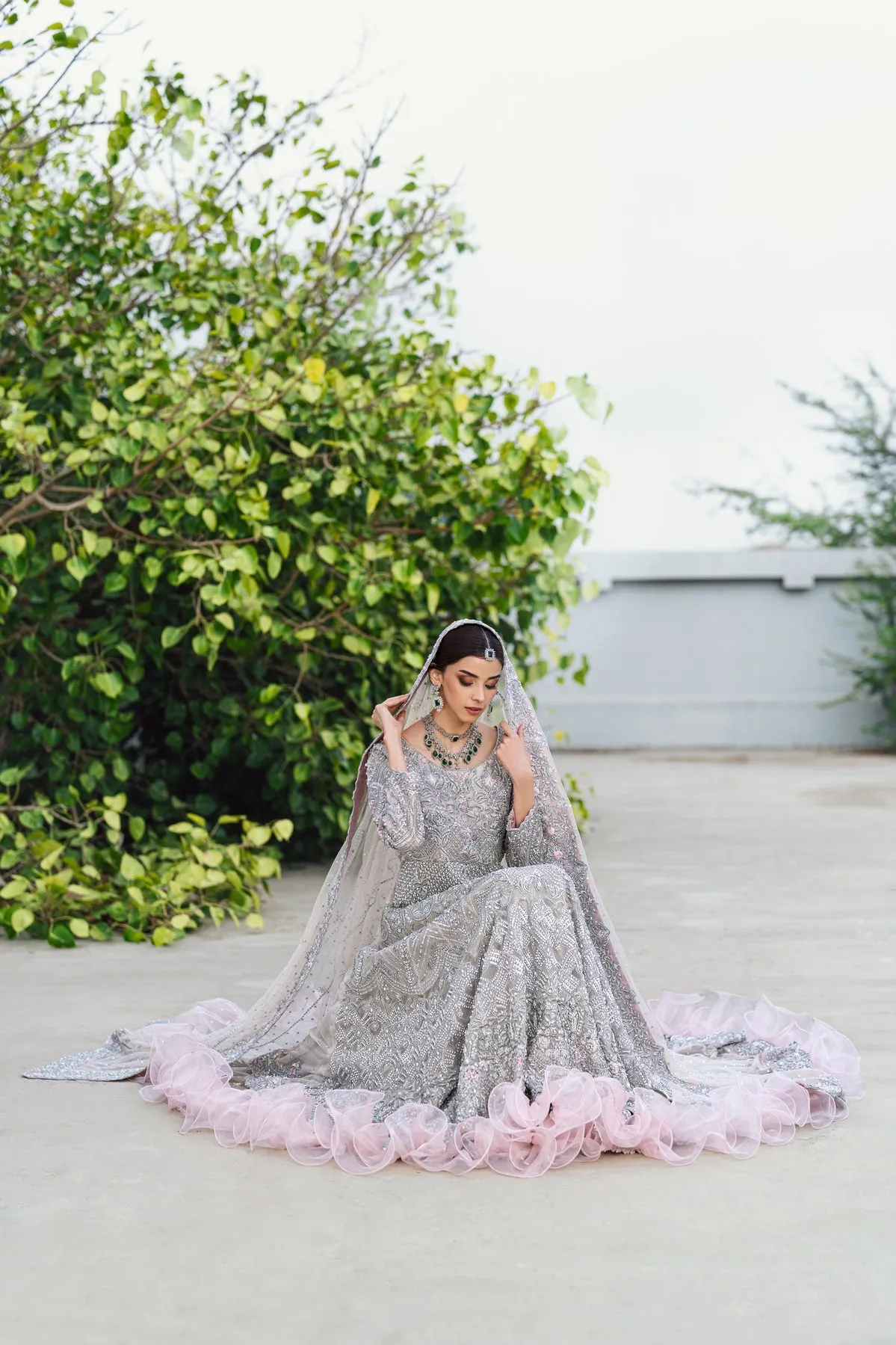 Bridal Lehenga Gown Dupatta Pakistani Wedding Dress