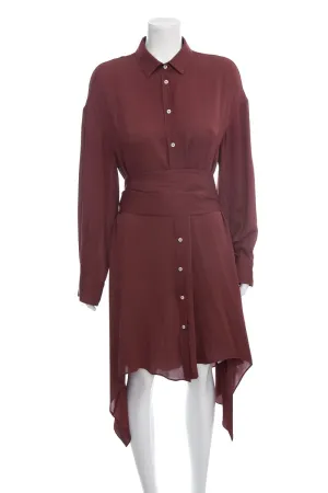 Brunello Cucinelli Silk Wine Color Dress SZ XL