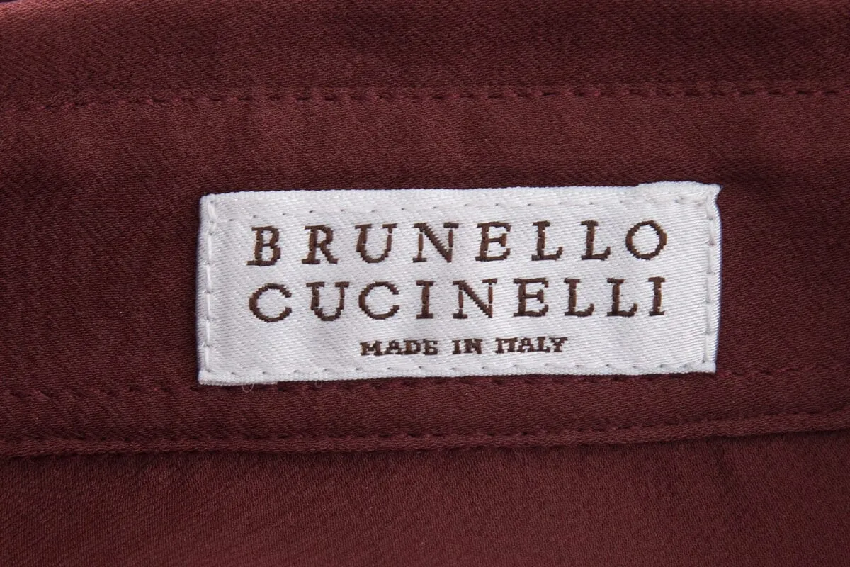 Brunello Cucinelli Silk Wine Color Dress SZ XL