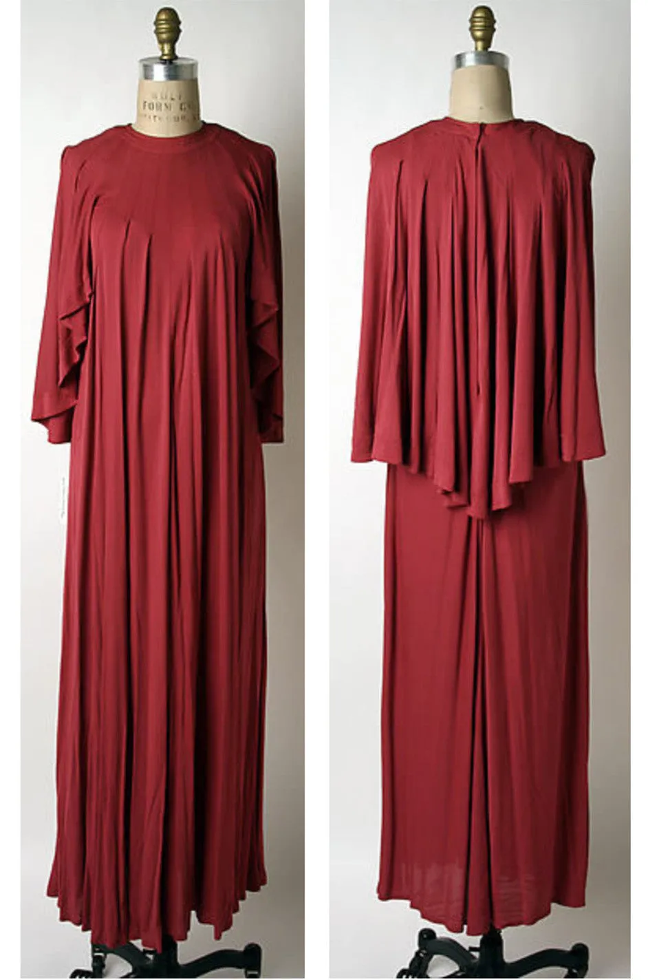 c.1980 Jean Muir Cape Back Museum Piece Dress