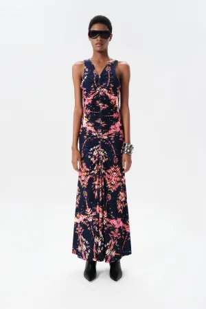 Ceibo Mich Midi Dress in Navy Shibori