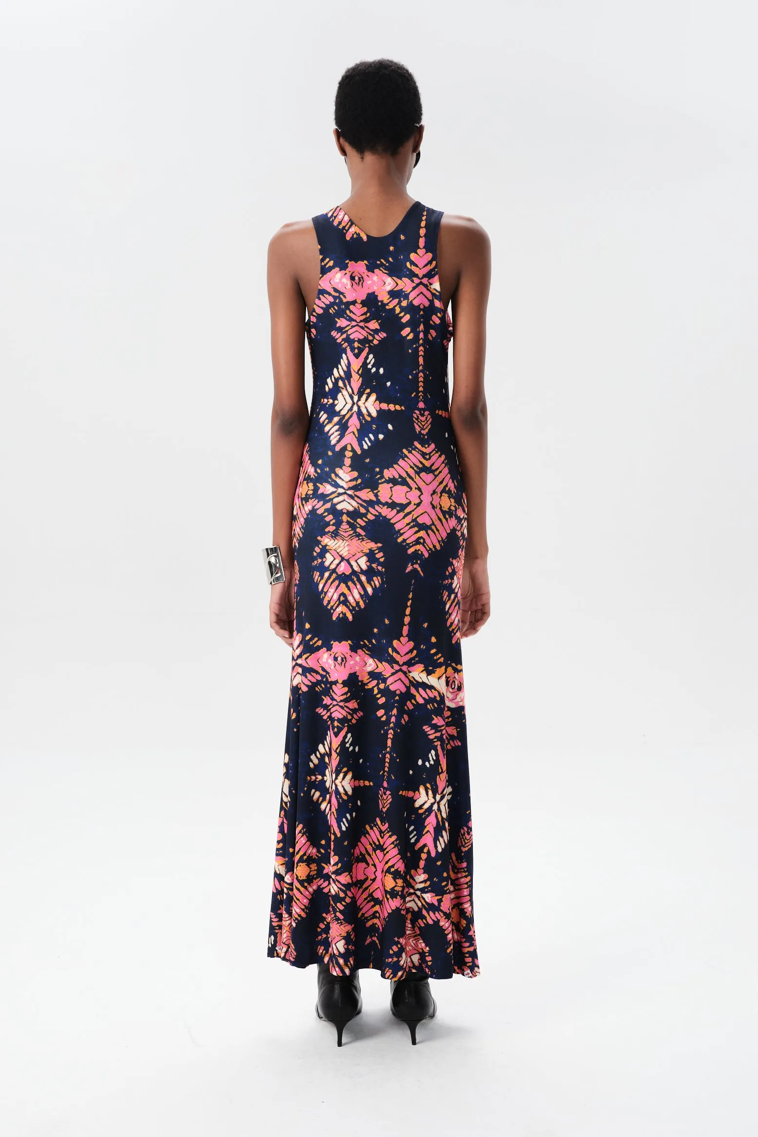 Ceibo Mich Midi Dress in Navy Shibori